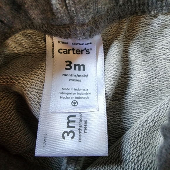 Carter's green short sleeve shirt with grey shorts 2 piece set Size 3 mo NWT - Picture 7 of 8